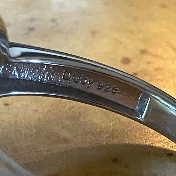 Natural Blue Zircon Sterling Silver Ring Size 8 - Picture 6 of 9